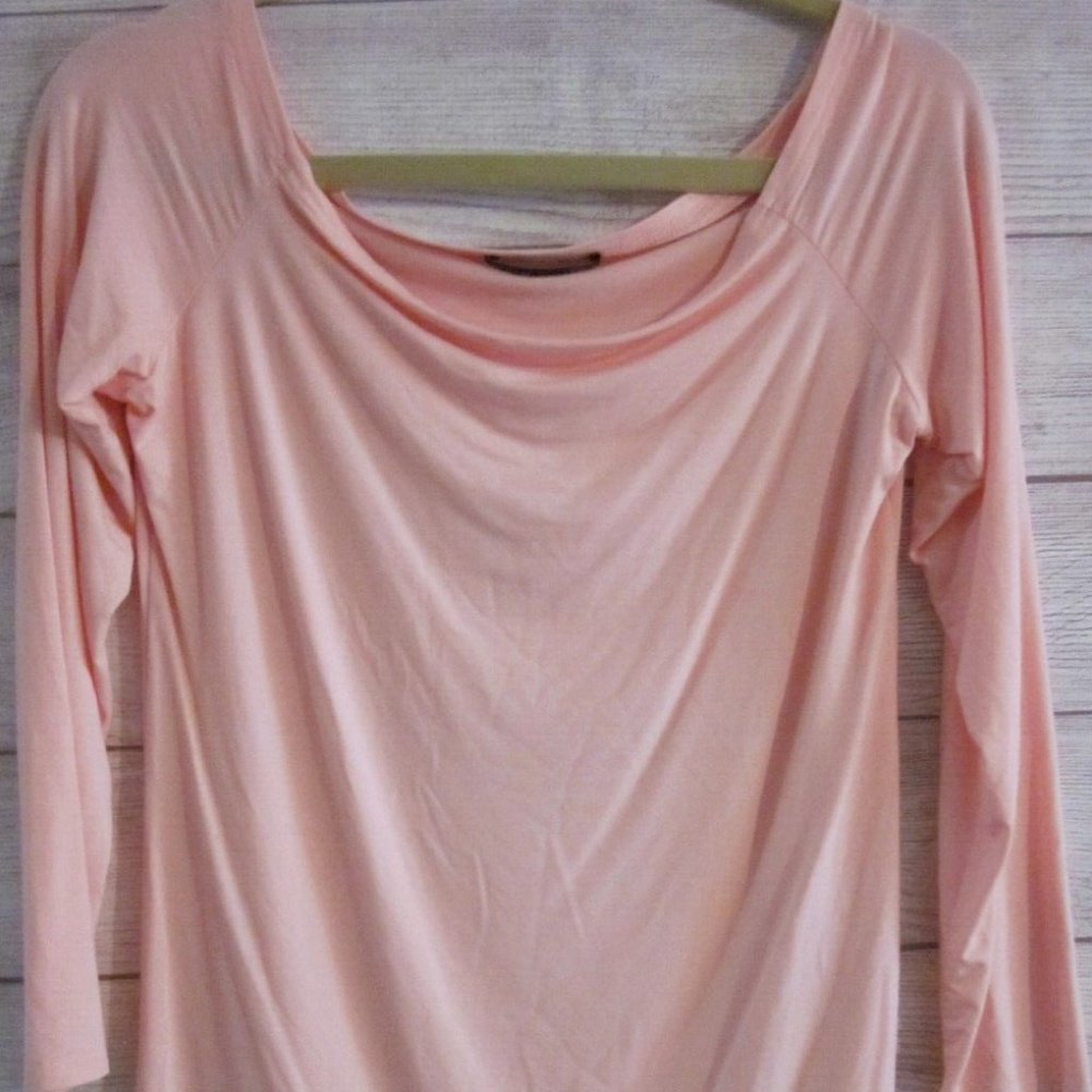 Sarin Mathews Women's Size Large Off Shoulder Blouse Long Sleeve Top Pink